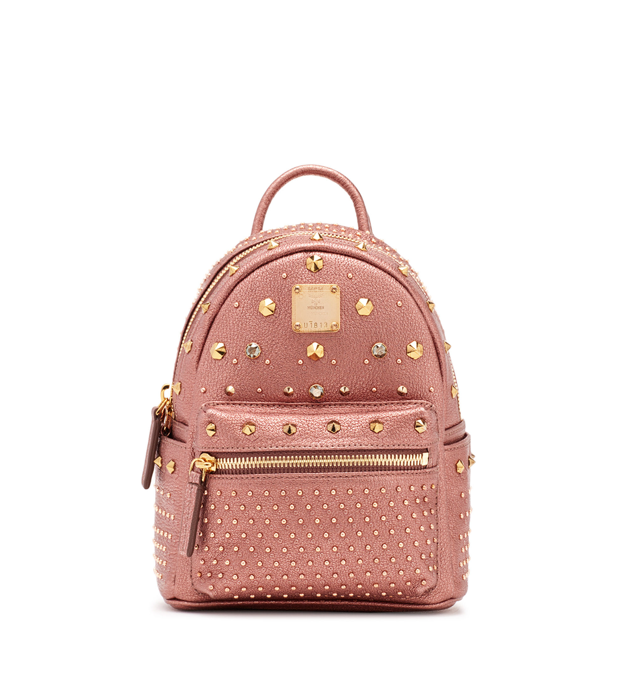 MCM Leather Embellished Studded Backpack in Pink & Purple (Pink) Lyst